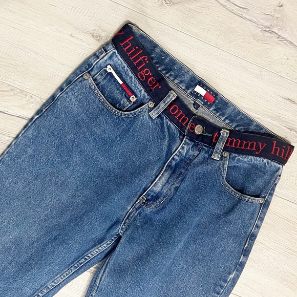 Tommy Hilfiger Vintage 90s Underwear Logo Waistband Flare Jean Size 5 - Picture 6 of 8